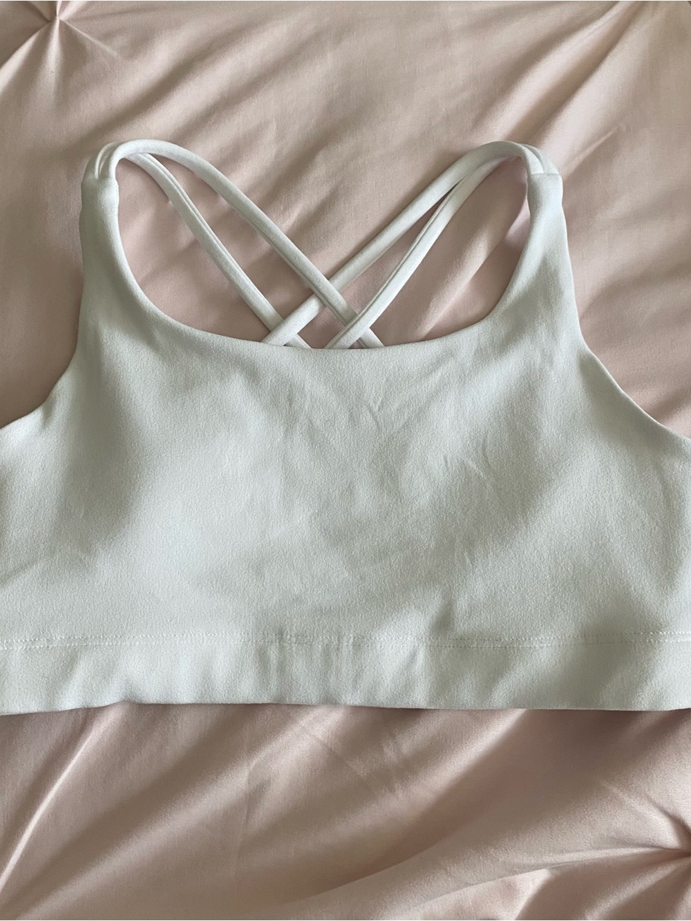 Athleta Girl White Crisscross-Back Sports Bra girls XL